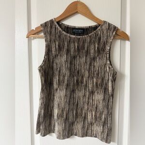 Principles Petite Textured Sleeveless Top | Brown Beige | Size 14P Workwear